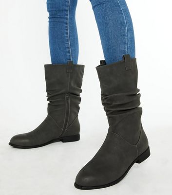 Flat slouch hotsell calf boots