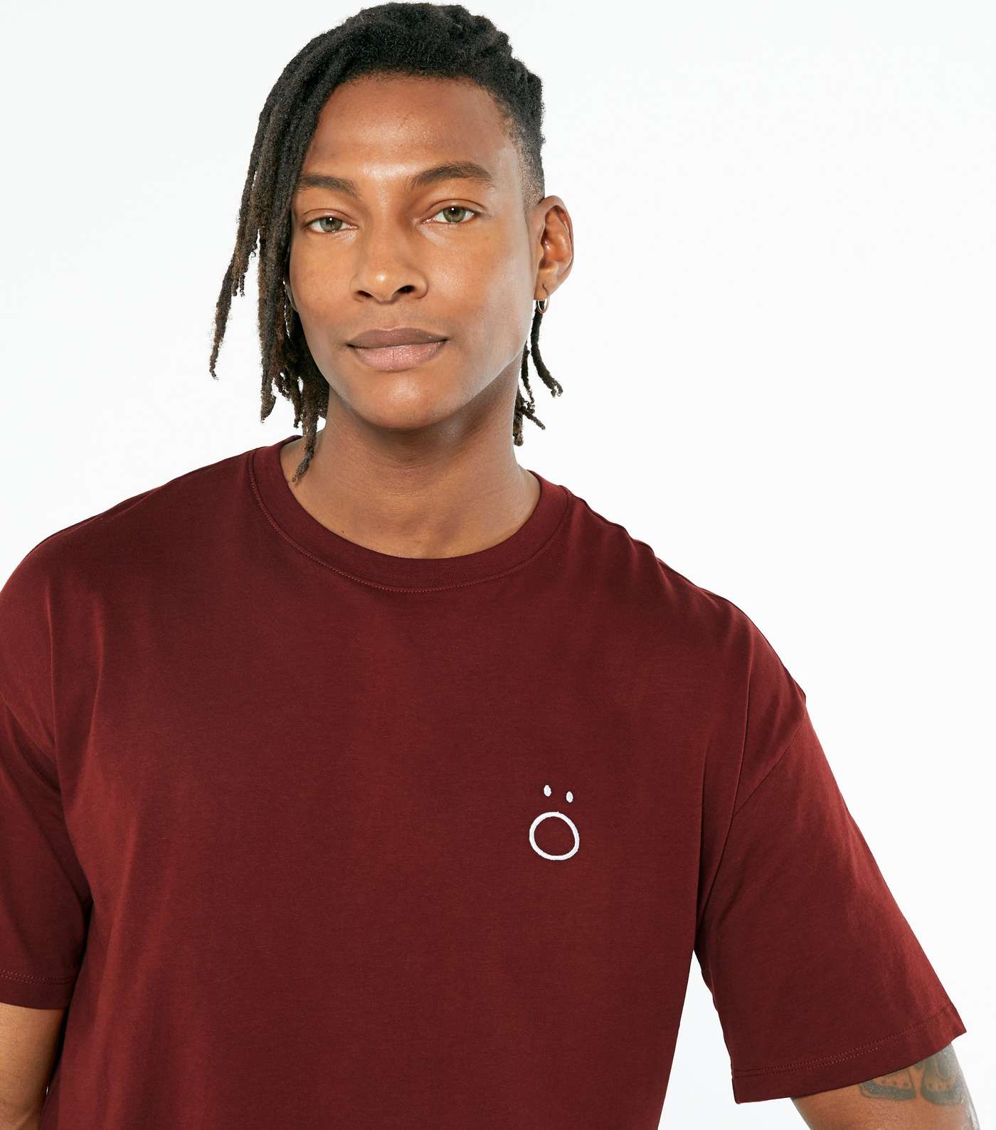 Burgundy Embroidered T-Shirt Image 3