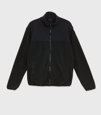 Image of Black Fleece High Neck Jacket New Look