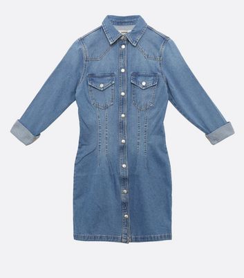 New look petite denim sales dress