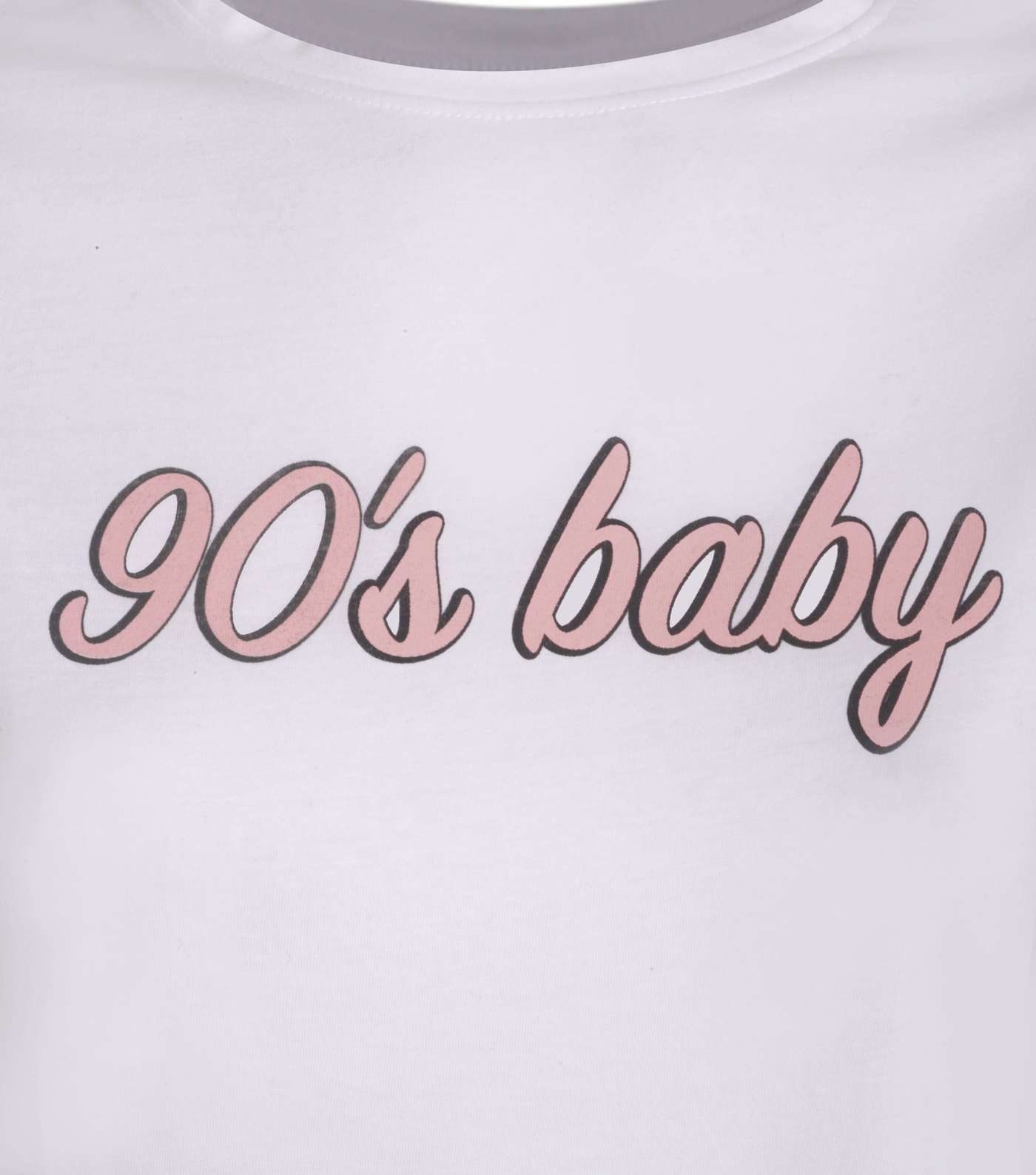 Petite White Slogan 90's Baby T-Shirt  Image 3