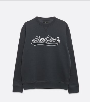Image of Blue New York Appliqué Logo Sweatshirt New Look