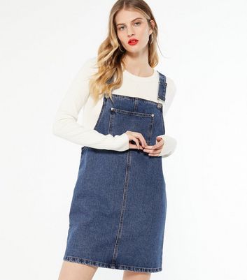 Denim pinafore 2025 dress new look