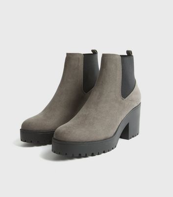 chunky grey boots