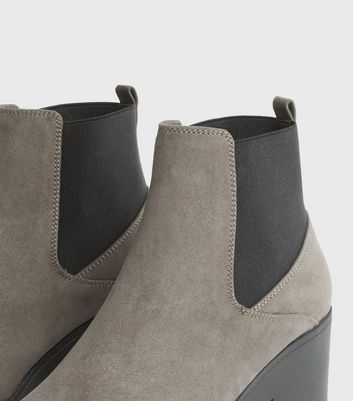 grey heeled chelsea boots