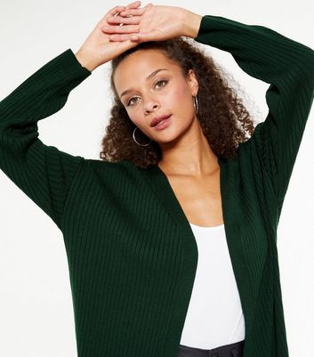 dark green knitted cardigan