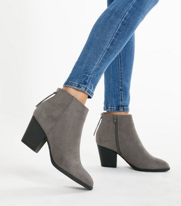 new look ladies grey ankle boots