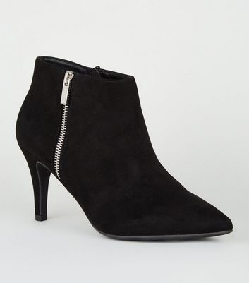 Wide Fit Black Suedette Zip Side Stiletto Boots New Look Vegan shop for Wide Fit Black Suedette Zip Side Stiletto Boots New Look Vegan at Shopo