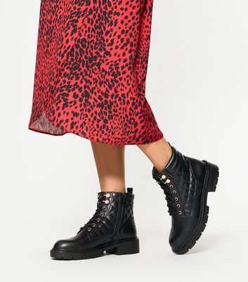 new look chunky lace up boots