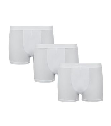 Image of 3 Pack White Jersey Boxers New Look