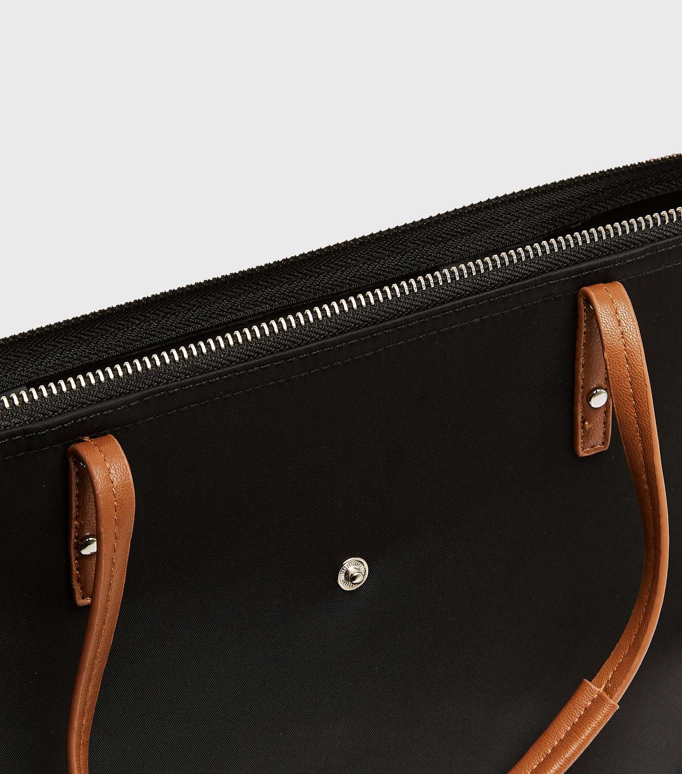Black and Brown Foldable Tote Bag Image 3