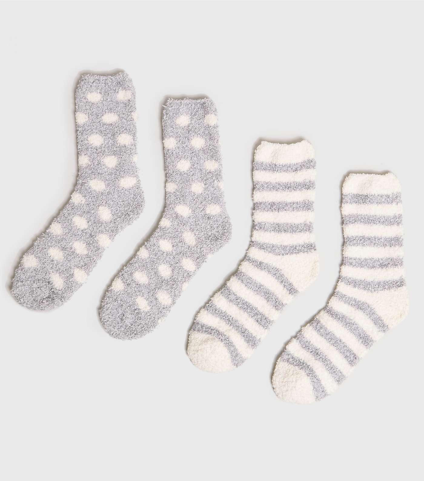 2 Pack Grey Super Soft Bouclé Slipper Socks