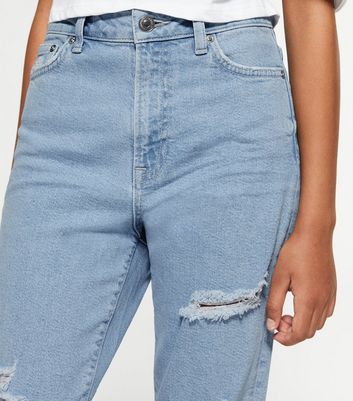 Girls Blue Ripped Tori Mom Jeans | New Look