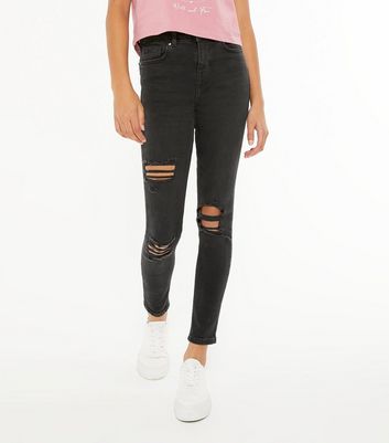 levi's womens black ripped jeans