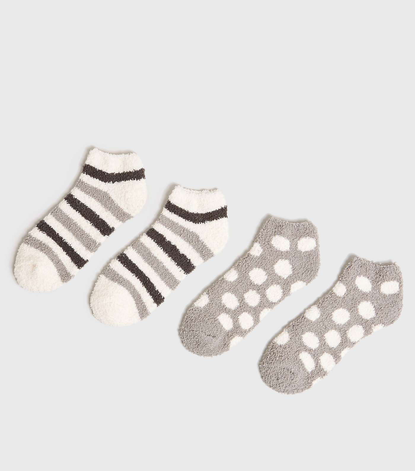 2 Pack Grey Super Soft Trainer Slipper Socks