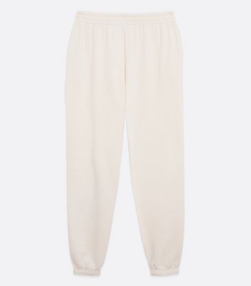 Curves Cream Jersey Cuffed Joggers 