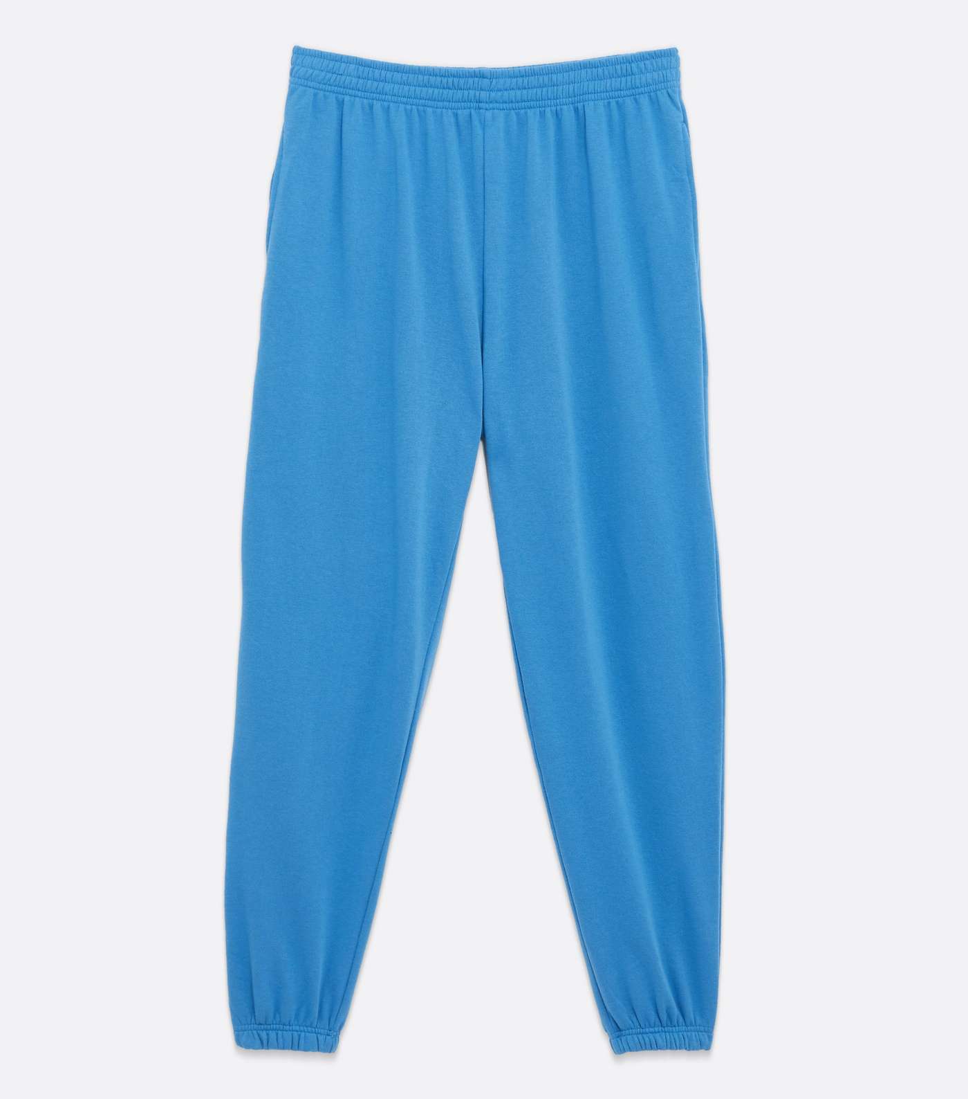Curves Bright Blue Jersey Cuffed Joggers Image 5