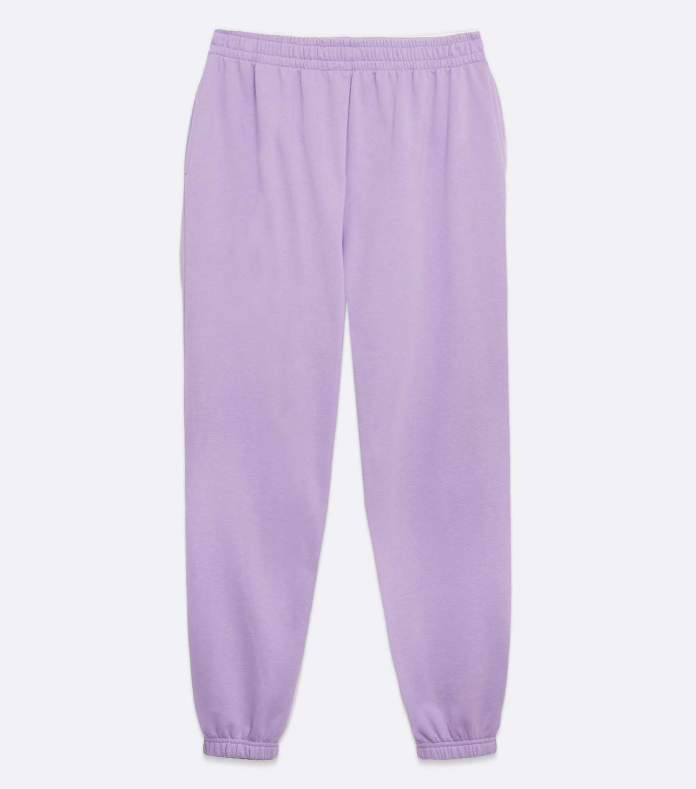 Curves Lilac Jersey Cuffed Joggers Image 5