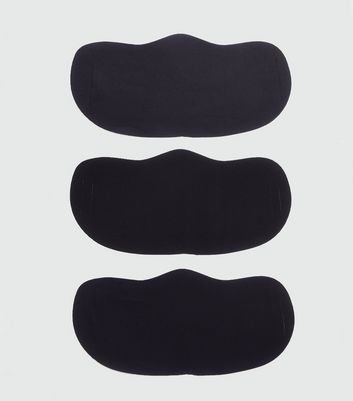 3 Pack Black Reusable Face Coverings New Look