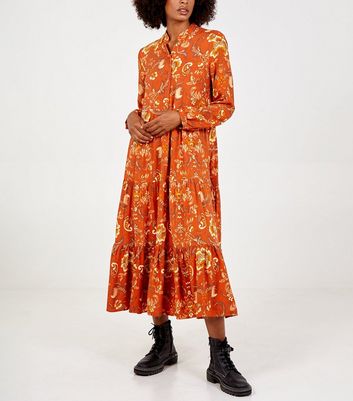 new look orange maxi dress