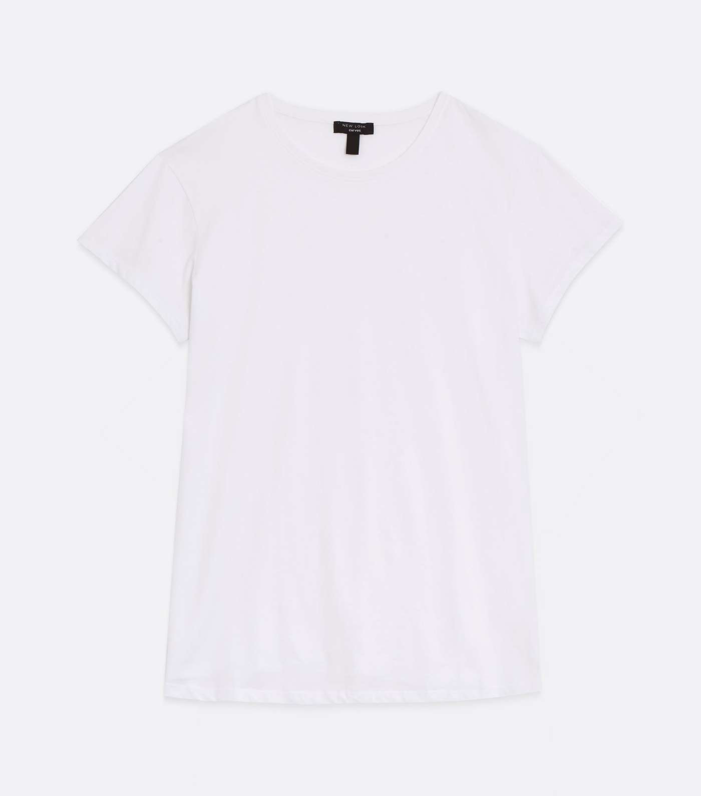 Curves White Plain T-Shirt Image 5