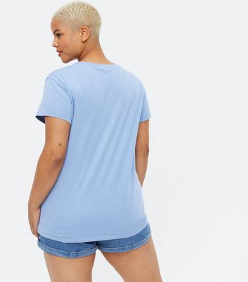 Click to view product details and reviews for Curves Bright Blue Plain T Shirt New Look.
