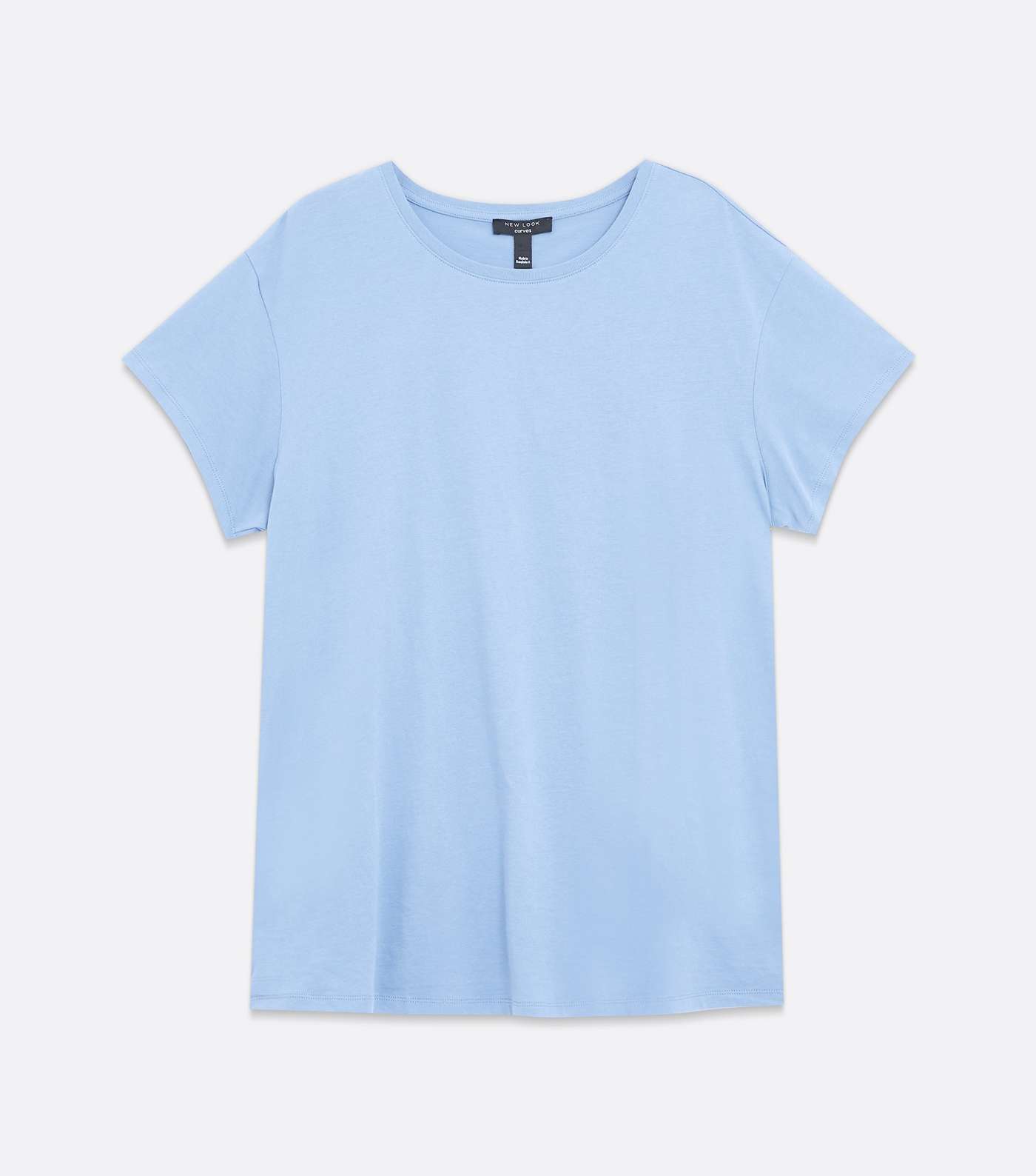 Curves Bright Blue Plain T-Shirt Image 5