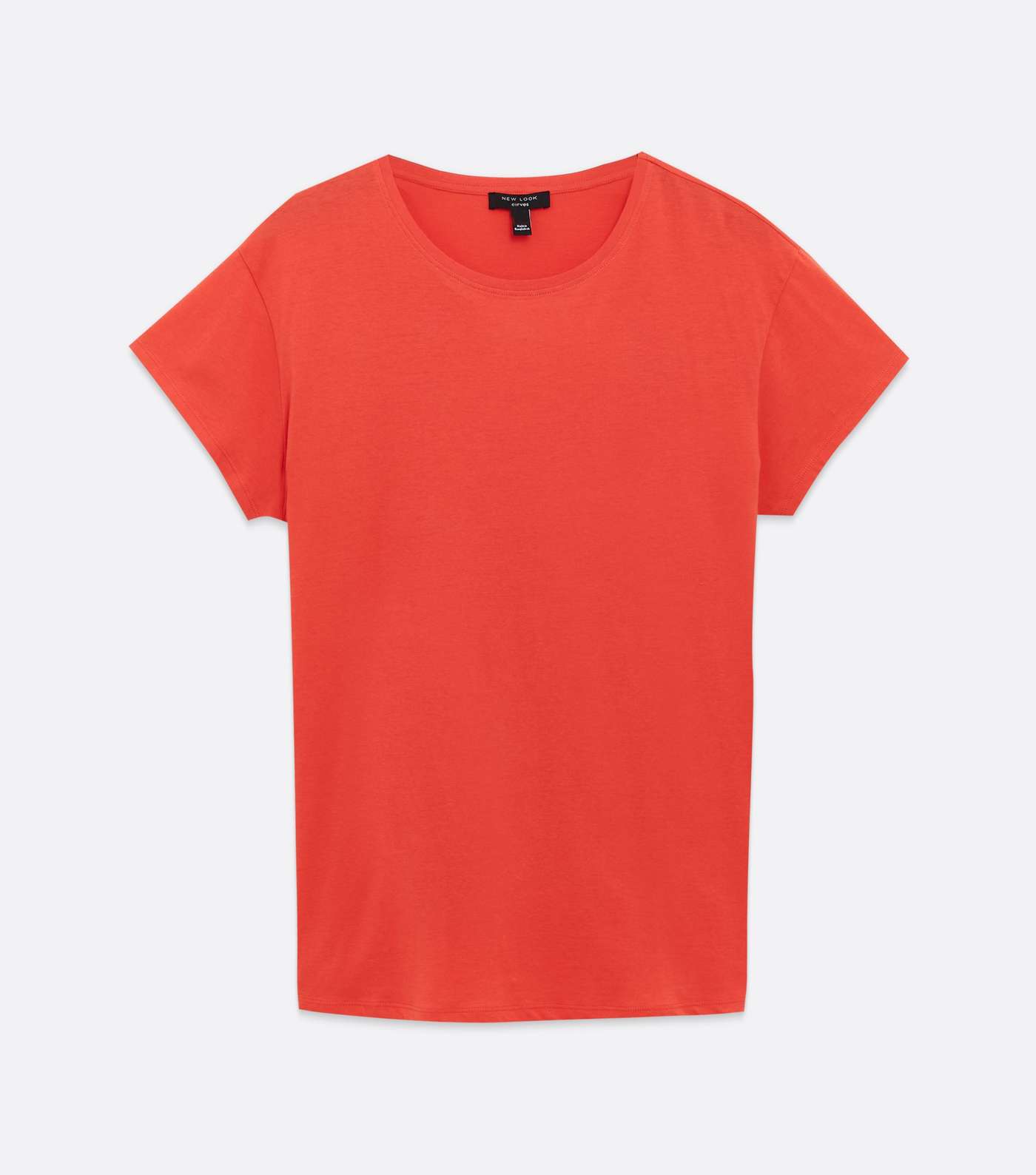 Curves Red Plain T-Shirt  Image 5