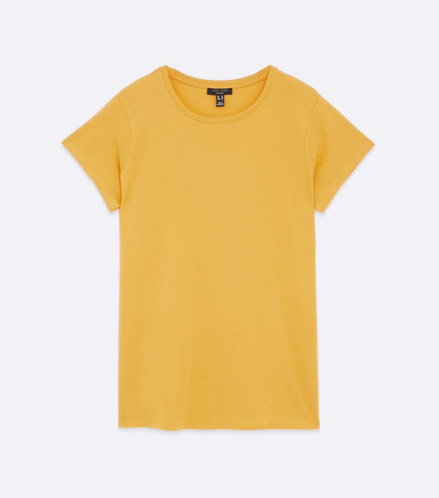 Curves Yellow Plain T-Shirt Image 5