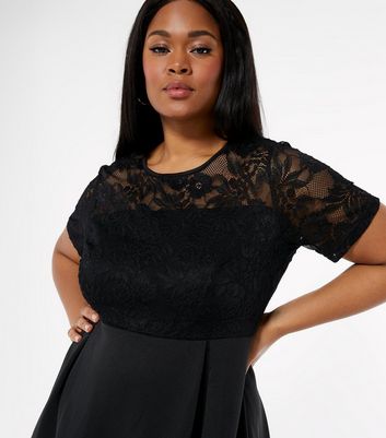 Black lace shop skater skirt