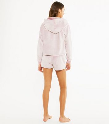 Girls Pink Fluffy Lounge Hoodie | New Look