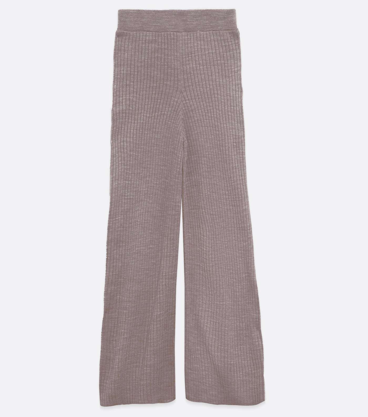 Petite Stone Wide Leg Ribbed Knit Trousers Image 5