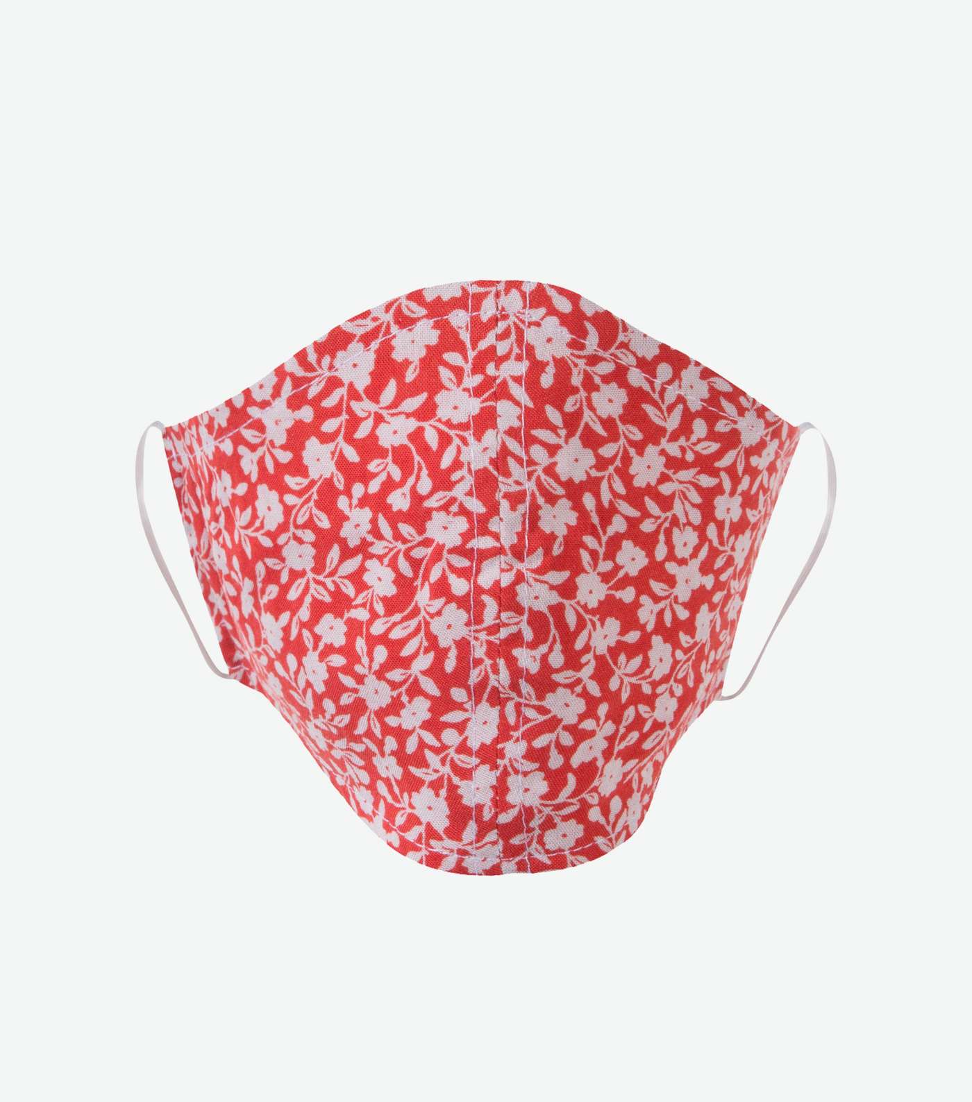 Red Floral Reusable Face Covering Image 4