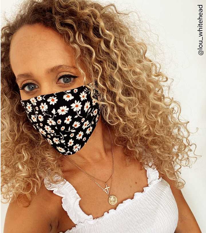 Black Floral Reusable Face Covering