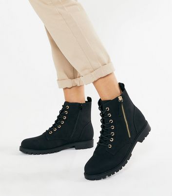 new look black lace boots