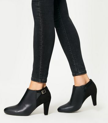black high heel shoe boots