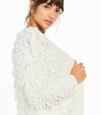 Off White Loop Knit Cardigan | New Look