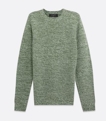 Image of Green Purl Stitch Crew Neck Jumper New Look