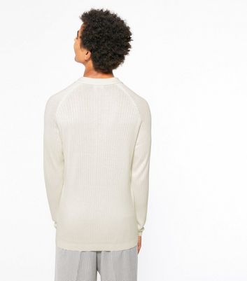 white long sleeve knit top