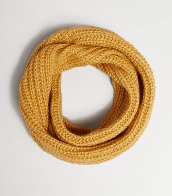 Yellow Ribbed Knit Snood