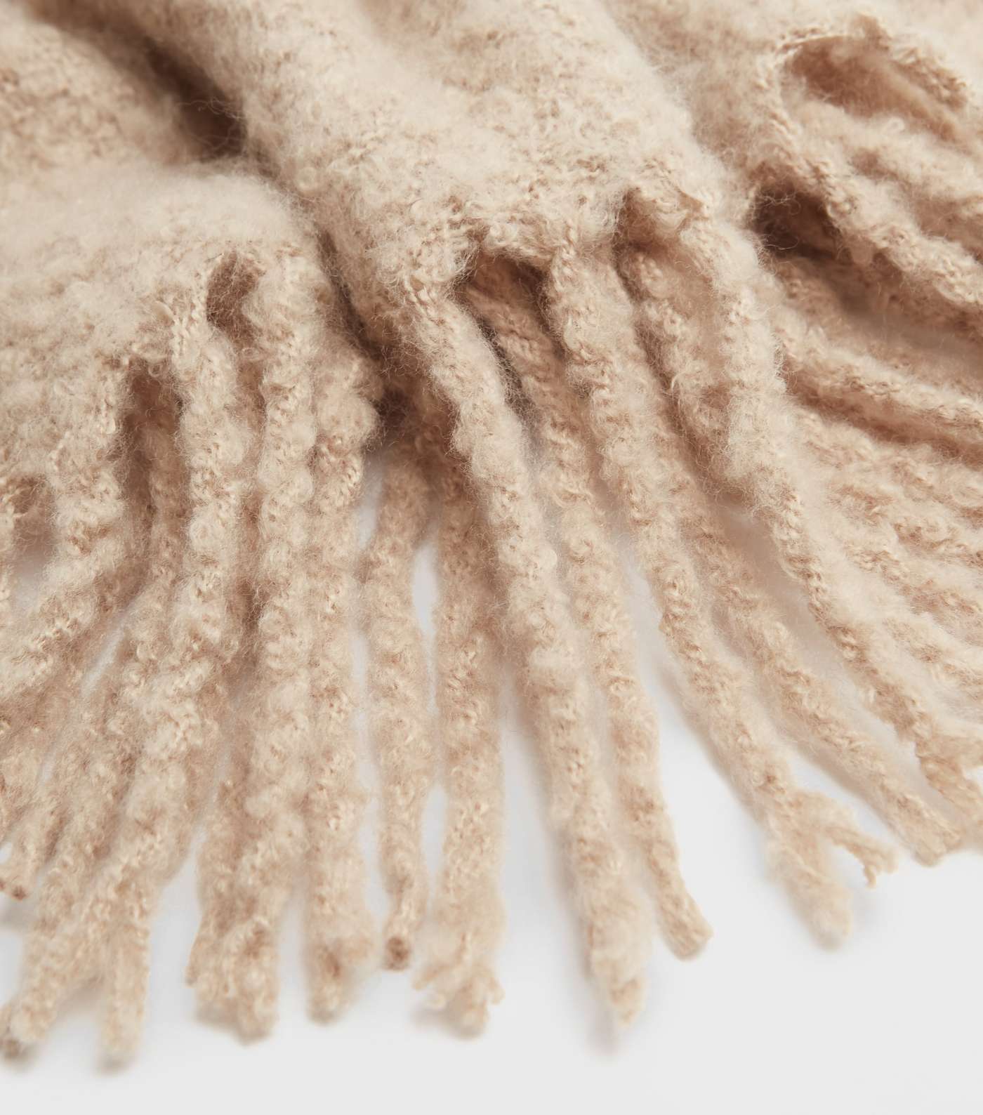 Camel Soft Knit Tassel Scarf Image 3