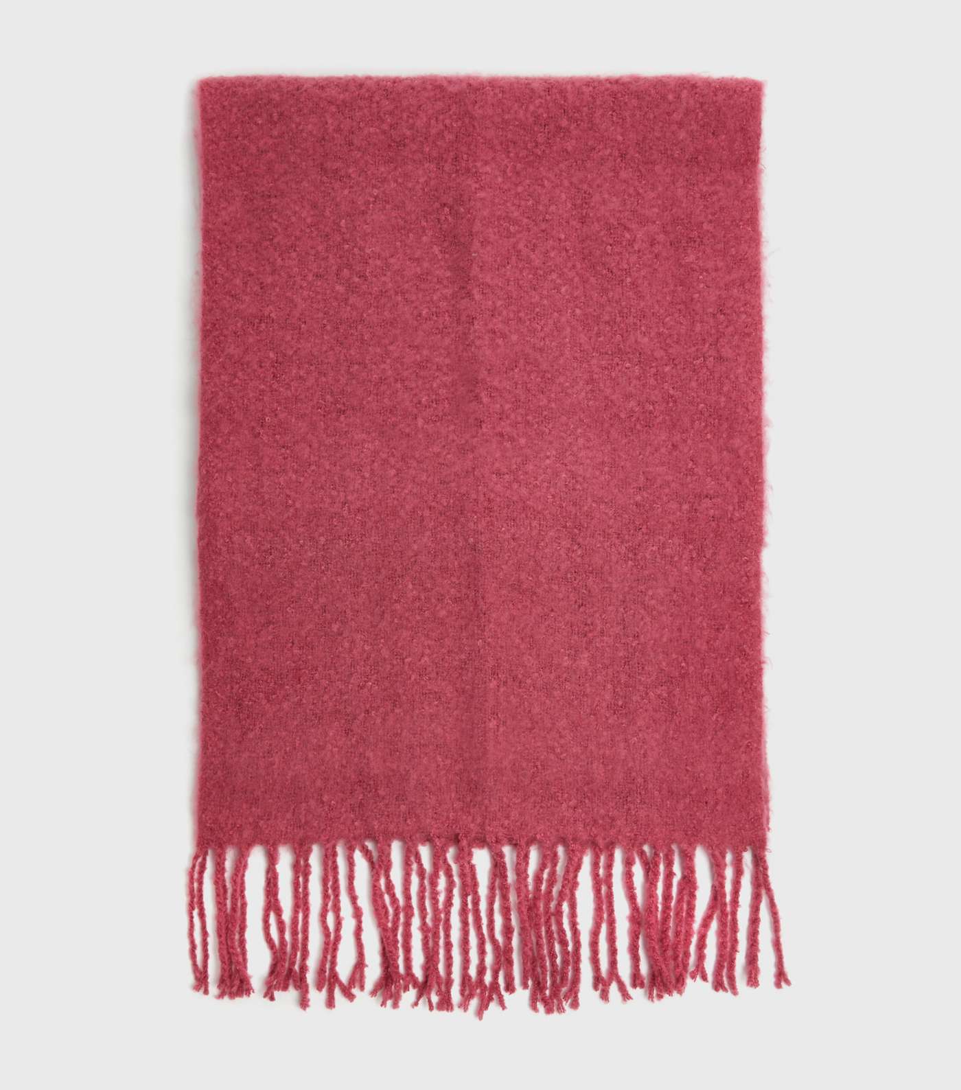 Bright Pink Soft Knit Tassel Scarf