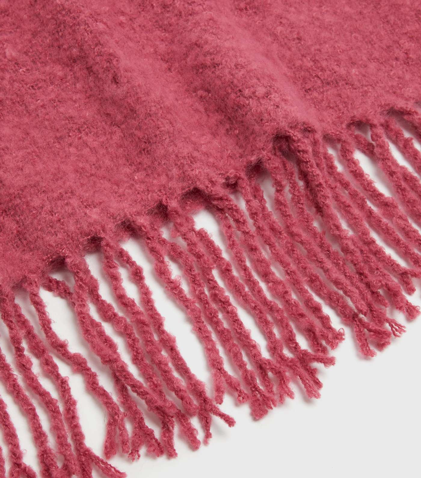 Bright Pink Soft Knit Tassel Scarf Image 3