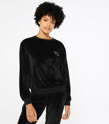 Black velour outlet sweatshirt