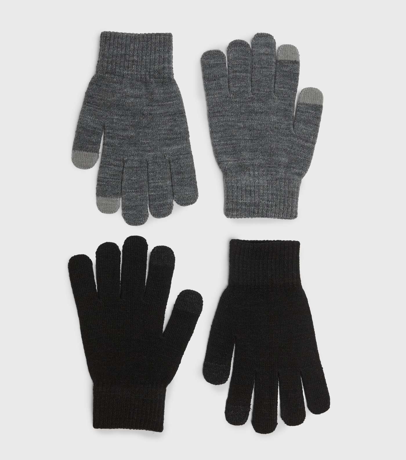 Girls 2 Pack Black and Grey Magic Gloves 