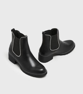 Black studded 2024 chelsea ankle boots