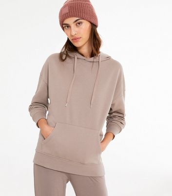 Image of Light Brown Pocket Front Hoodie New Look