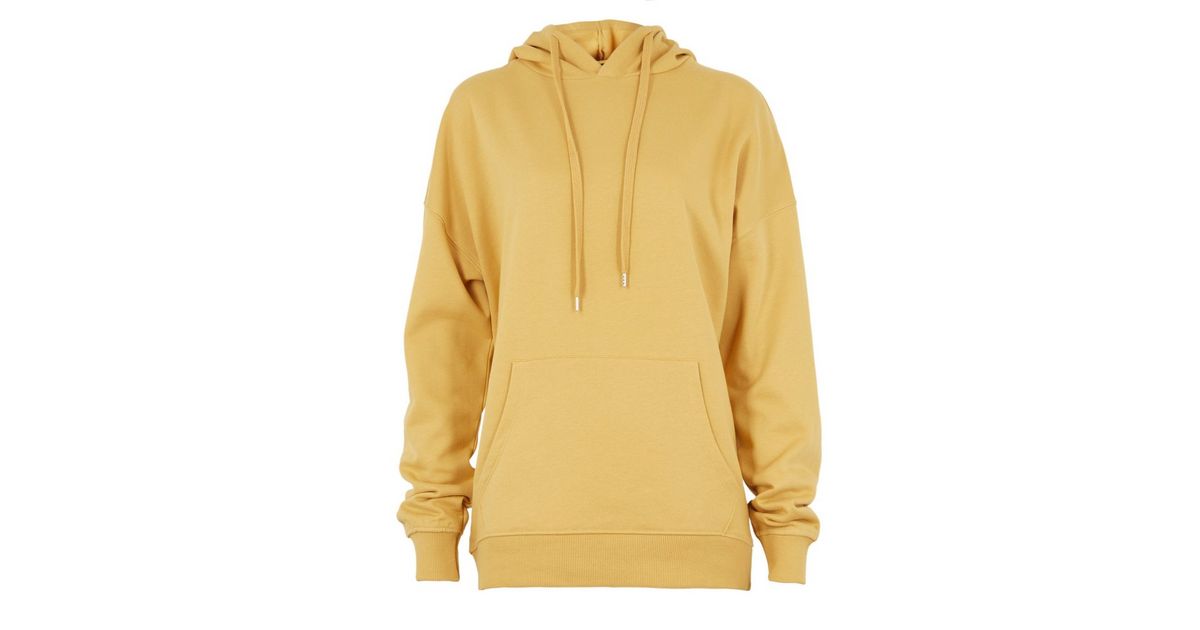 Mustard Pocket Front Hoodie New Look