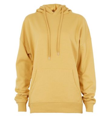 Mustard Pocket Front Hoodie New Look