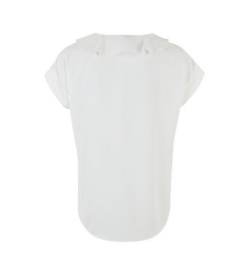 Off White Ruffle Short Sleeve Blouse Off White Ruffle Short Sleeve Blouse